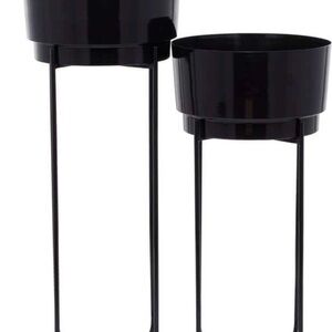 Elegant Black Planter Set